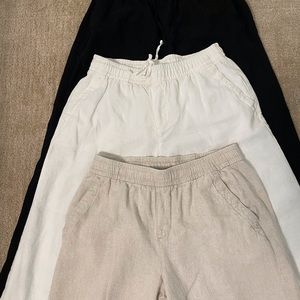 Three pair of Linen pants from Old Navy
